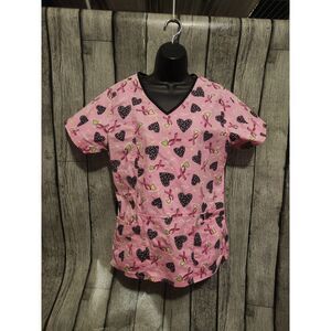Breast Cancer Awareness Scrub‎ Top Women's Size Small